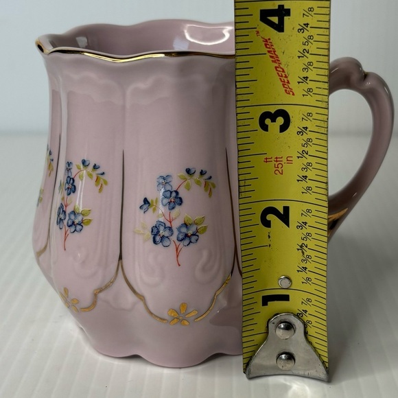 H & C Czech Original Rosa Porzelain Porcelain Mug Teacup Floral Spray Gold Trim - Picture 8 of 9